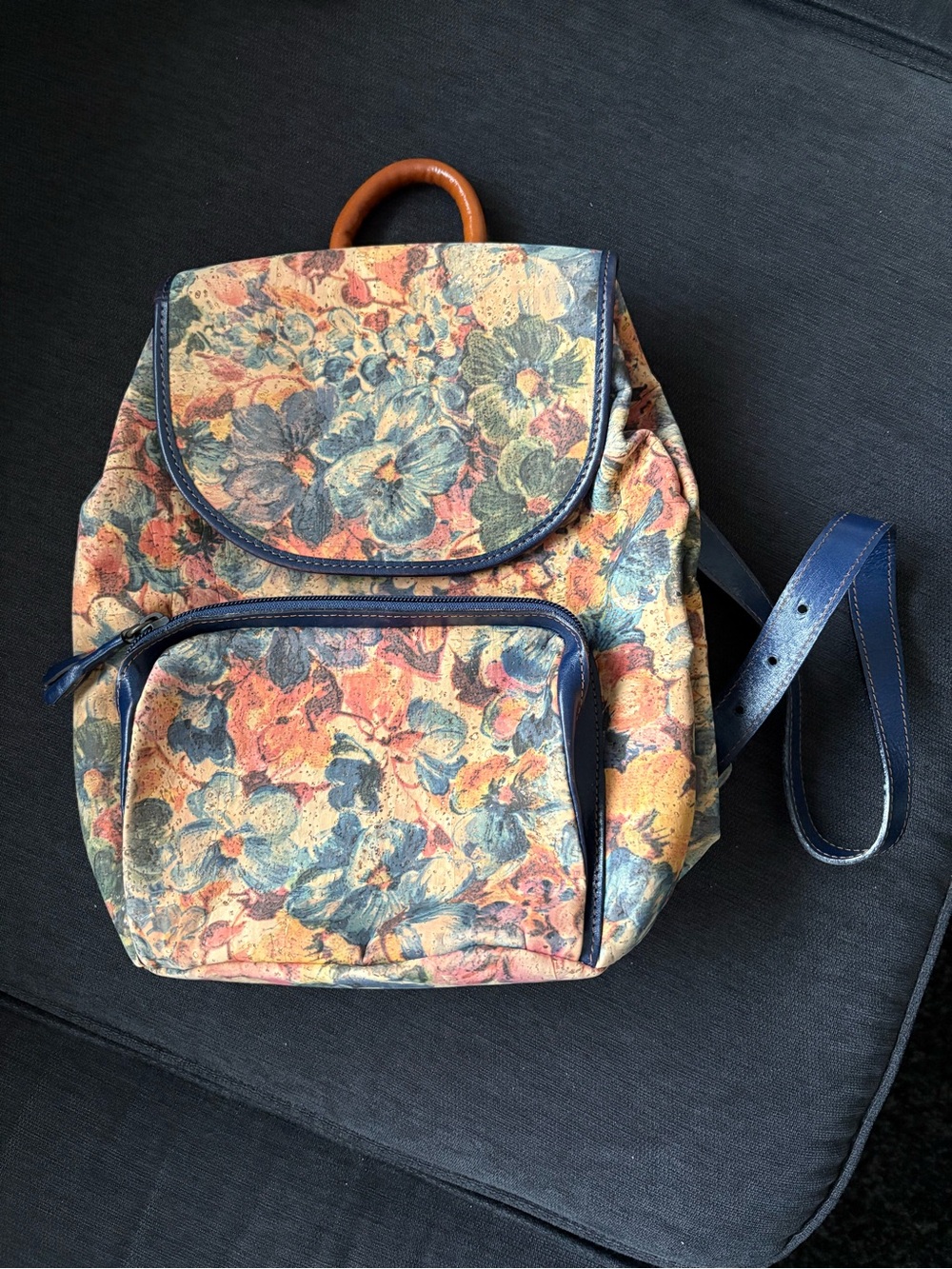 Cork Floral Backpack